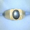 Natural 2.5ct Black Star Sapphire Solitaire Ring In 14k Yellow Gold