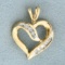 Diamond Heart Pendant In 10k Yellow Gold