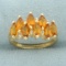 2.5ct Tw Citrine And Diamond Ring In 14k Yellow Gold