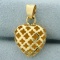 Cut Out 3d Heart Pendant In 14k Yellow Gold