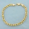 Italian Made 7 Inch Double Link Chain Bracelet In 14k Yellow Gold