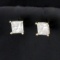 1ct Tw Princess Diamond Stud Earrings In 14k White Gold Martini Settings