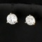 1ct Tw Diamond Stud Earrings In 14k White Gold Martini Settings