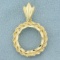 14mm Coin Bezel Pendant For 1/20 Oz Panda In 14k Yellow Gold