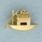 Asian Sampan River Boat Charm In 18k Yellow Gold