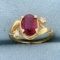 Morganite And Diamond Pinky Ring In 14k Yellow Gold