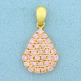 1.5ct Tw Morganite Teardrop Pendant In 18k Yellow Gold