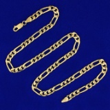 Italian Made 17 Inch Figaro Link Chain Necklace In 14k Yellow Gold