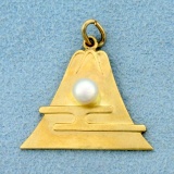 Mountain Adventurer Pearl Pendant In 14k Yellow Gold