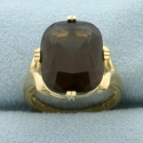 13ct Smoky Topaz Statement Ring In 14k Yellow Gold