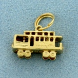 San Francisco Cable Car Charm Or Pendant In 14k Yellow Gold