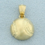 Baseball Pendant Or Charm In 14k Yellow Gold