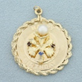 Happy Birthday Pendant Or Charm In 14k Yellow Gold