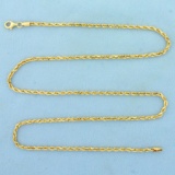 20 Inch Rope Link Chain Necklace In 14k Yellow Gold