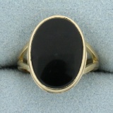 Vintage Onyx Pinky Ring In 14k Yellow Gold