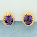 8ct Tw Amethyst Earrings In 14k Yellow Gold