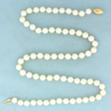 18 1/2 Inch Akoya Pearl Necklace In 14k Yellow Gold