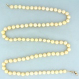 Mings Designer Vintage 30 Inch Golden South Sea Pearl Necklace In 14k Yellow Gold