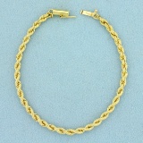 7 Inch Rope Link Chain Bracelet In 14k Yellow Gold