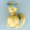 Custom Designed Turquoise Cat Pendant In 18k Yellow Gold