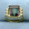 Mystic Topaz And Diamond Ring In 14k Yellow Gold