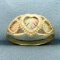 Heart Leaf Nature Ring In 10k Yellow And Rose Gold