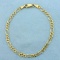 Italian Made 7 1/2 Inch Figaro Link Chain Bracelet In 14k Yellow Gold