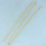 20 Inch Rope Style Chain Necklace In 14k Yellow Gold