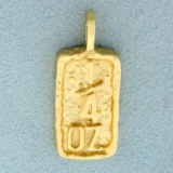 1/4 Oz Pendant In 14k Yellow Gold
