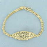 Diamond Cut Filigree Rope Chain Bracelet In1 4k Yellow Gold