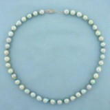 Freshwater Silver Pearl Necklace In 14k White Gold