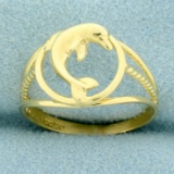 Dolphin Ring In 14k Yellow Gold