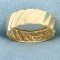 Diagonal Line Pattern Band Ring In 14k Yellow Gold