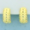 Diamond Cut J Hoop Earrings In 14k Yellow Gold