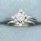 3/4ct Tw Diamond Halo Engagement Ring In 18k White Gold