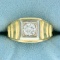 Men's .8ct Diamond Solitaire Ring In 14k Yellow Gold