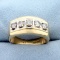 Men's 1ct Tw 5 Stone Diamond Wedding Or Anniversary Band Ring In 14k Yellow Gold