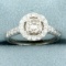 Over 1ct Tw Diamond Halo Engagement Ring In 18k White Gold