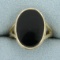 Vintage Onyx Pinky Ring In 14k Yellow Gold