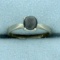 Black Pearl Solitaire Ring In 10k White Gold