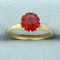 2ct Solitaire Rubellite Garnet Ring In 14k Yellow Gold