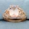 3ct Tw Morganite And Diamond Ring In 10k Rose Gold