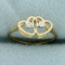 Childs Diamond Double Heart Ring In 10k Yellow Gold