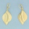 Hammered Dangle Earrings In 14k Yellow Gold