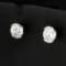 1/2ct Tw Diamond Stud Earrings In 14k White Gold Bezel Settings