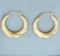 Hoop Earrings Diamond Cut Matte Finish Twisting Design In 10k Yellow Gold