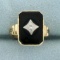 Vintage Onyx And Diamond Ring In 10k Yellow Gold