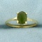 1ct Jade Ring In 10k Yellow Gold