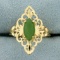 1ct Jade Solitaire Ring In 14k Yellow Gold