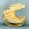 Art Deco Spiral Fan Design Diamond Ring In 14k Yellow Gold